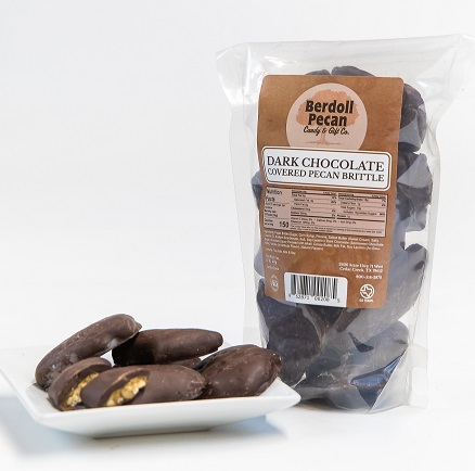 DARK CHOCOLATE COVERED PECAN BRITTLE